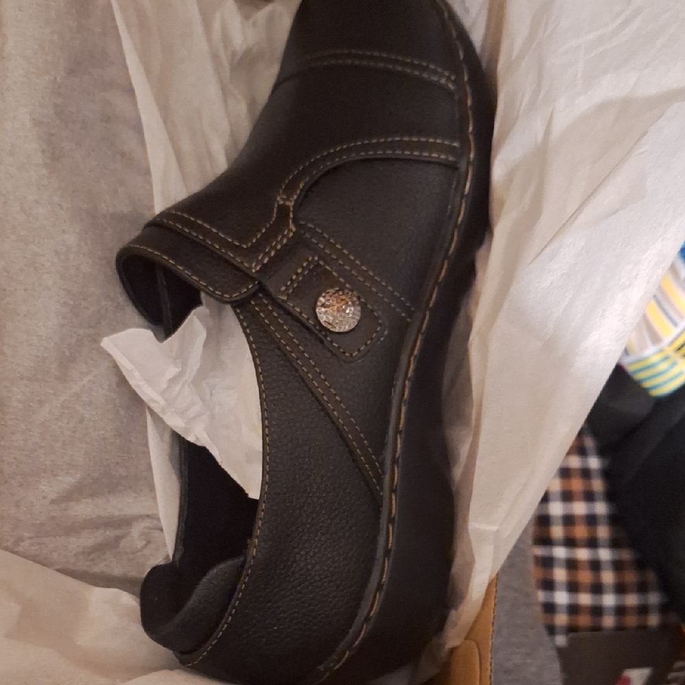 Clarks Black Leather Loafers